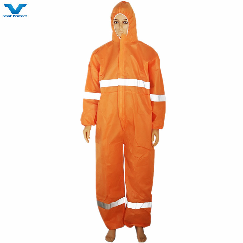 SMS Microporous Disposable Reflective Coveralls