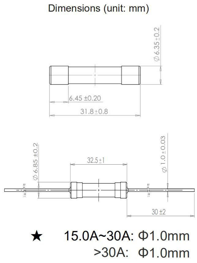 Cylinder IEC60127-7 Miniature Cartridge Fuse Time Delay 250V Ceramic Fuse 7