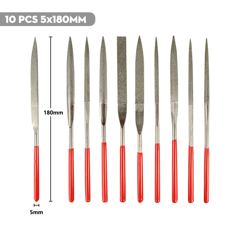 Set of 10 160X4mm Diamond Mini Needle File Set for Metal Jeweler Wood Carving Craft