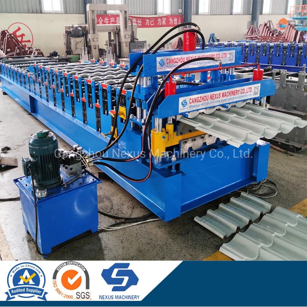 Ibr Chromadek Sheet Roll Forming Machine Qtile Roof Cranking Production Line
