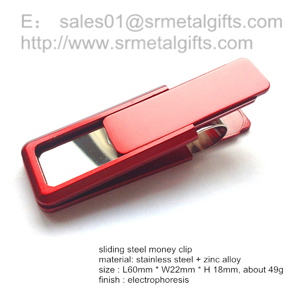retail stainless steel paper money clip coin clip
