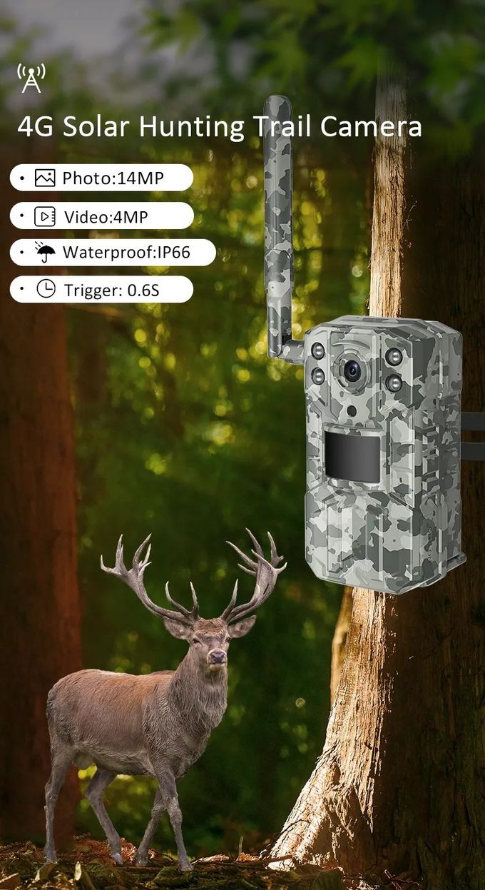 Practical 14MP Hunting Trail Camera , Night Vision 4G Wildlife Camera 0
