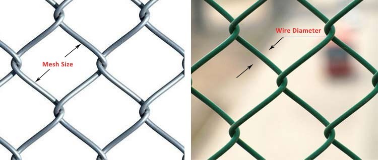 Factory price Diamond wire mesh/6ft Black Vinyl Coated Galvanized Chain Link Fence Per Sqm Weight