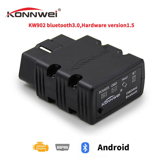 ABS Elm327 Obdii Obd2 Bluetooth Auto Car Diagnostic Interface Scanner KW902 Read Real - Time Data Fault Codes On ECU