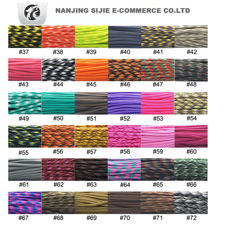 100FT Camping Survival 550 Paracord 4mm Polyester Parachute Cord Rope