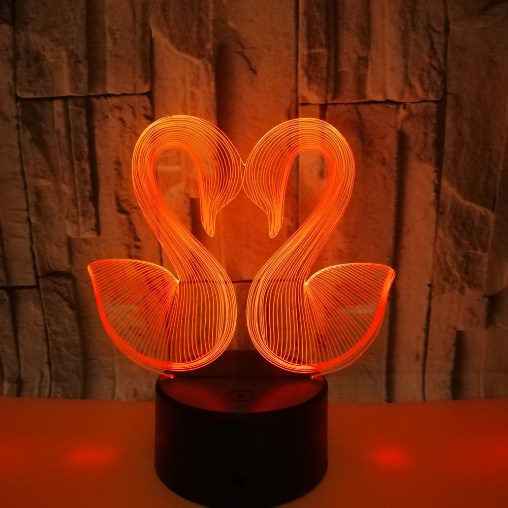 Little Swan custom brand picture 3D Creative Vision Night Light Stereo Table Lamp Hot Desktop Creative 3D Table Lamp