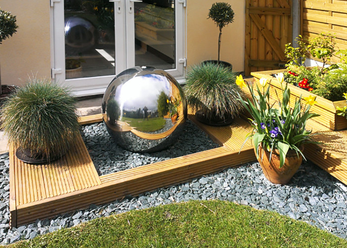Modern Large Outdoor Garden Metal Sphere Shaped Water Feature Corten Steel Water Fountain