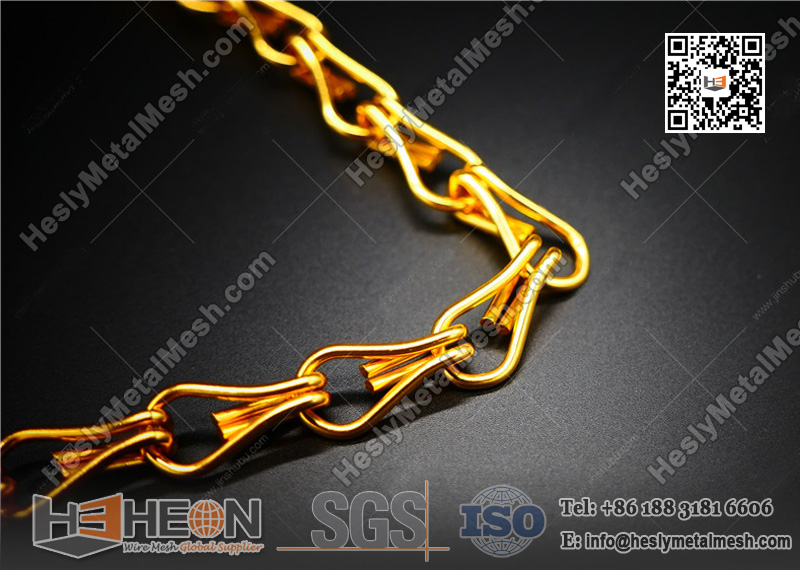 golden color mesh chain curtain for sales China Supplier