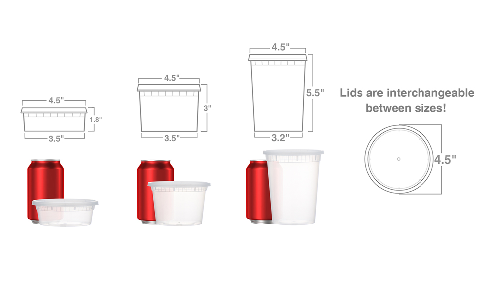 Volume:8 +16+32oz Deli Containers Combo Pack.