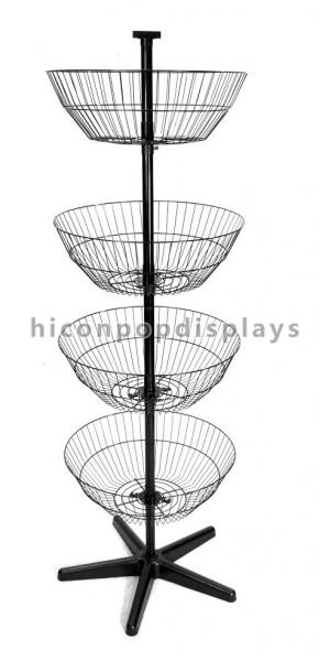 Rotating Spinner Rack Display Stand Floor Standing 4 Tier Basket