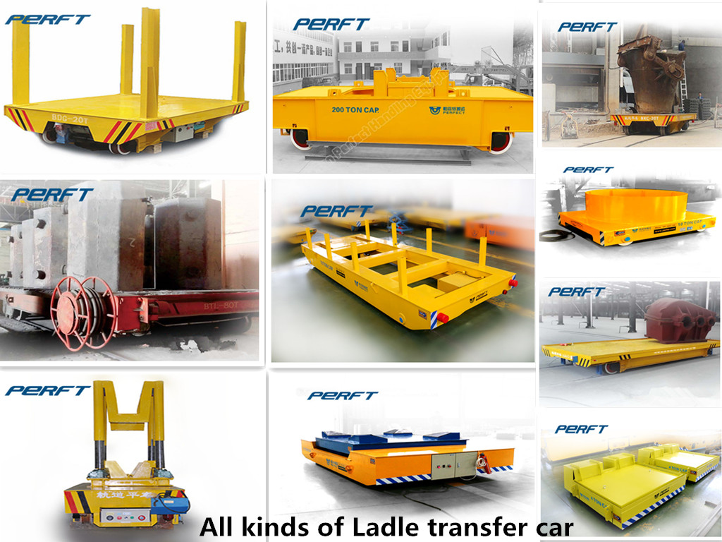 4 wheel ladle transfer car moter driven electric rail flatbed car for heavy load ladle transportation which can Custom explosion-proof function