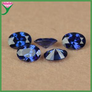 China Hot sale 6*8mm oval diamond cut man made loose tanzanite stones on sale 