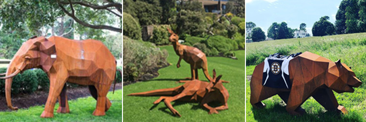 New Design Garden Landscape Metal Cactus Yard Decorations Corten Steel Sculpture