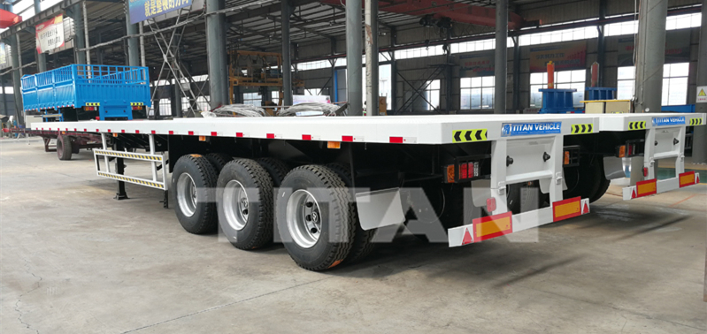 45/48ft 60 tons capacity Flatbed Semi Trailer With Front Wall