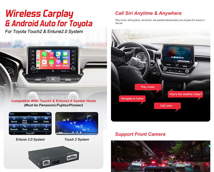 Interface For Toyota Land Cruiser Wireless Carplay Box Support Air Play And Reverse camera