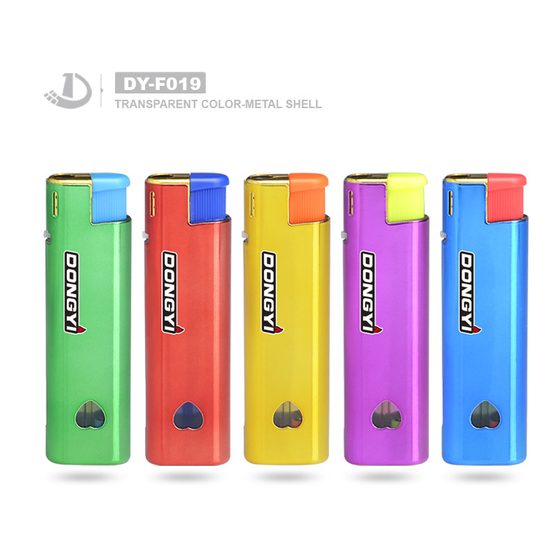 Hunan Dongyi Manufacture High End Refillable Disposable Metal Gold Electronic Gas Lighter with Europe Standard