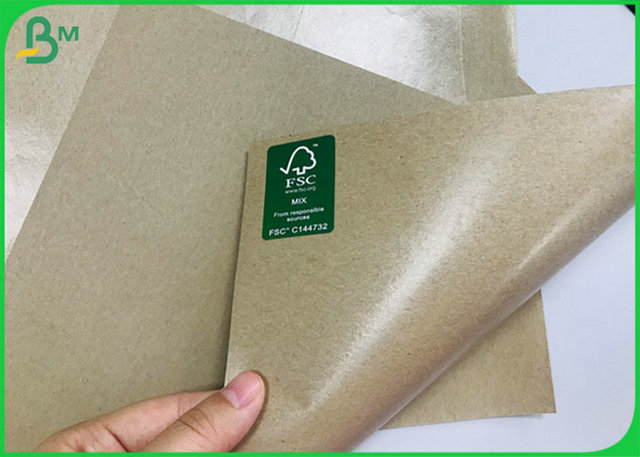 60gram 80gram C1S Natural Brown Paper for fried food wrapping Custom size