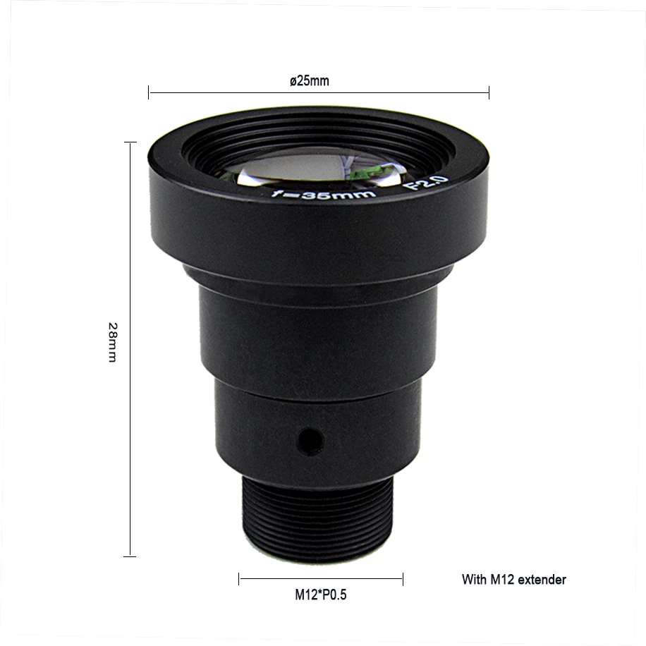 Starlight 1.3MP 35mm CCTV IR MTV Lens m12 Mount F2.0 For Security Video Cameras, 1/2" Image Format