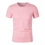 Pink Sublimation SGS Turtleneck Short Sleeve T Shirt 190g Washed Cotton