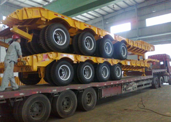 4 Axles lowbed trailer for export