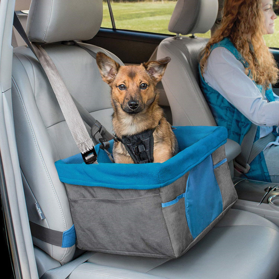 Portable Pet Dog Booster Car Seat with Clip-on Safety Leash