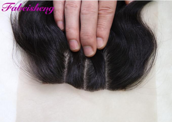 Virgin Peruvian Bundle Hair 4x4 Lace Closure With Bleached Knots 3 Part Closure