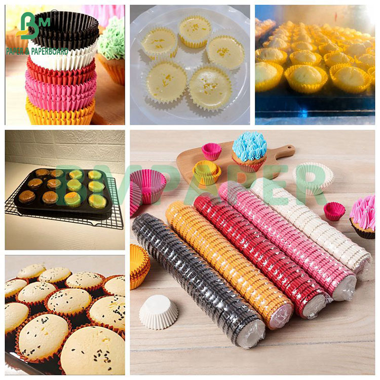 Food Grade Odourless Greaseproof White Colourful Cupcake Liners Paper