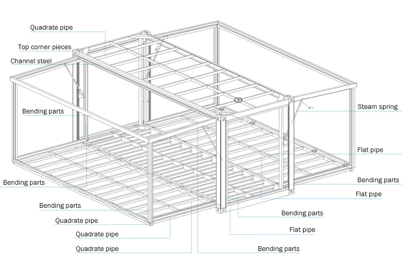 Collapsible Container House frame