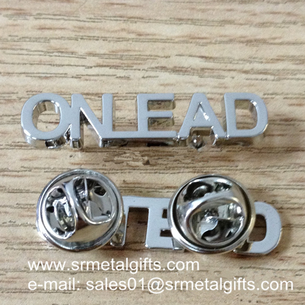 silver monogram letters lapel pins