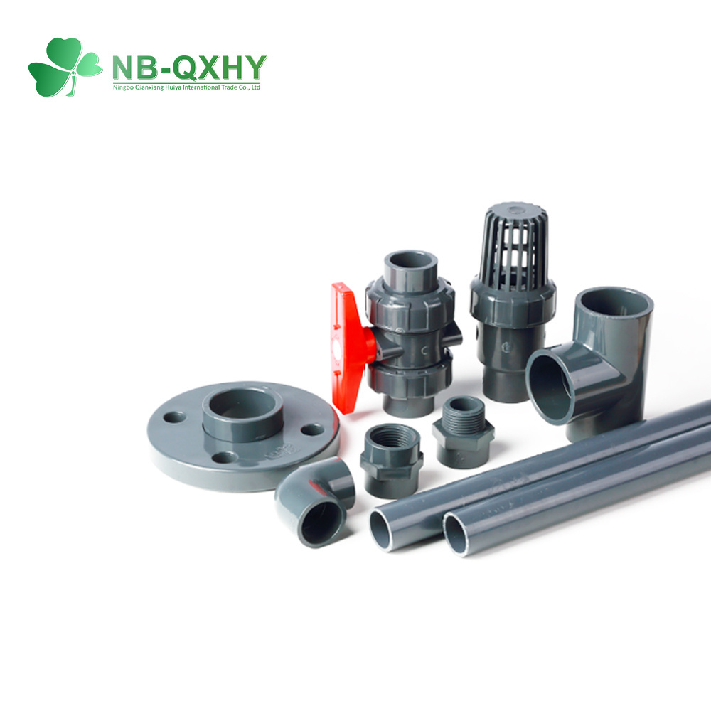 Grey 20mm 25mm Custom Sch80 Sch40 Pipe Plastic Conduit Bend Adapters PVC Rigid Clamp Electrical Pipe Fittings