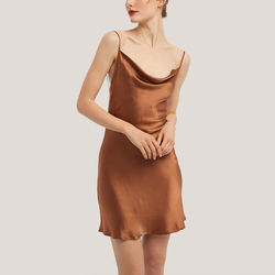 Ladies Backless Satin Short Dress Elegant Customized Slip Mini Dresses for Women D20231021