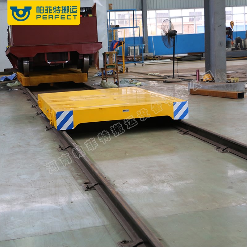 10T Non powered rail track factory flat transfer carts can be towed