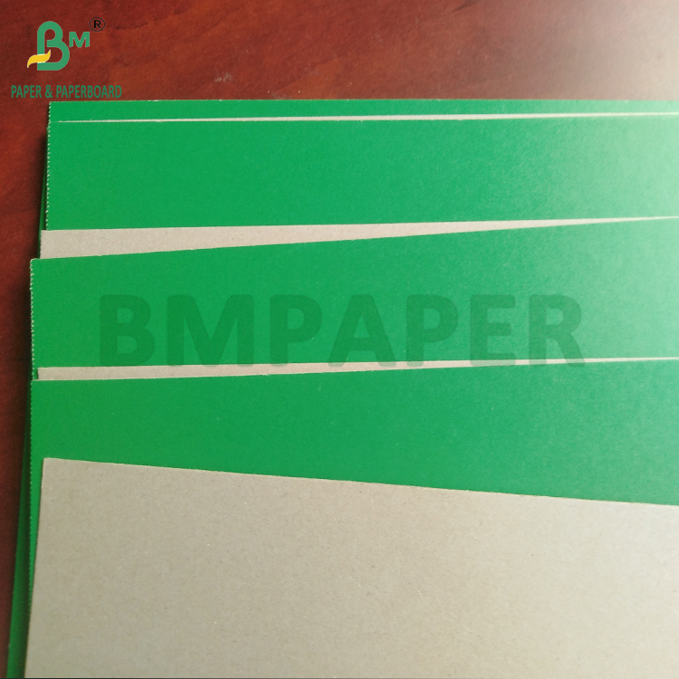 Good Flatness Folders Cover Cardboard Laminated Green Blue Color Grey Back