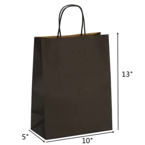 Ronvir Black Kraft Paper Bags with Handle, Shopping Bag Retail BagCraft BagParty Bag