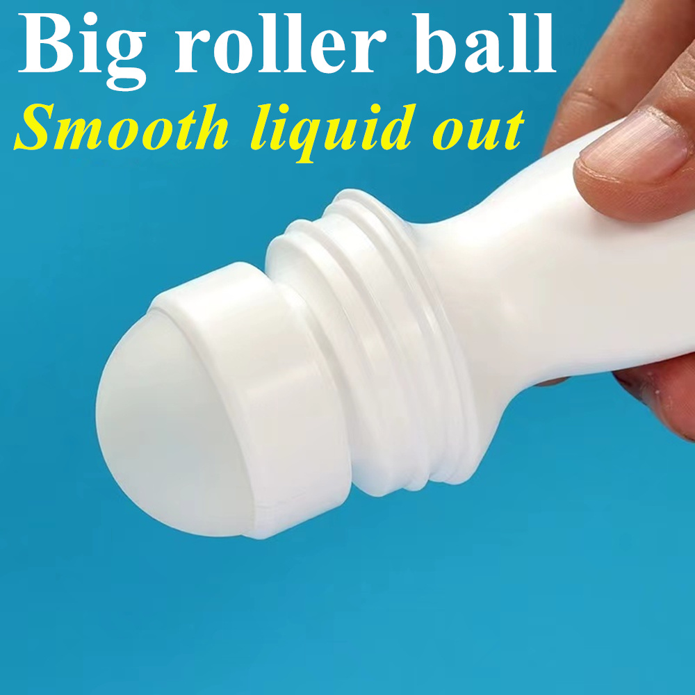 Wholesale Cheap 30ml 50ml 60ml White PE Plastic Deodorant Roll on Bottle with Plastic Roller Ball
