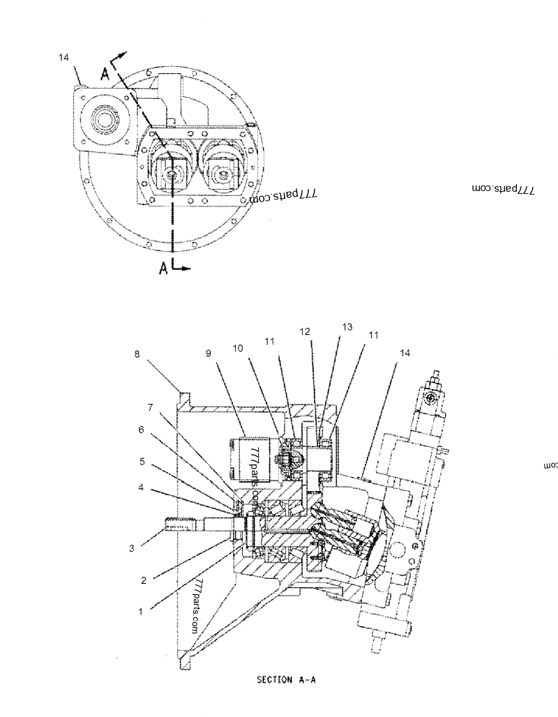 Part diagram 1539185 PUMP GROUP-MAIN HYDRAULIC - TQerpillar spare part | 777parts.com