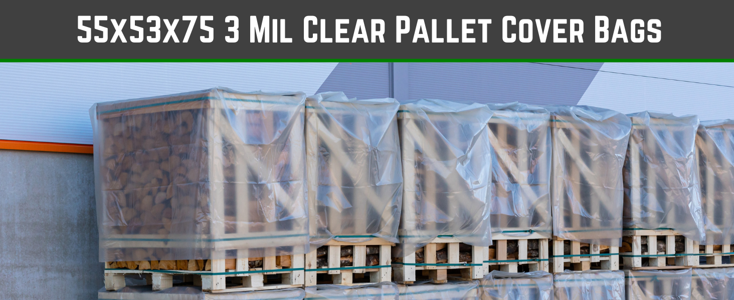55x53x75 3 Mil Clear Pallet Cover Bags