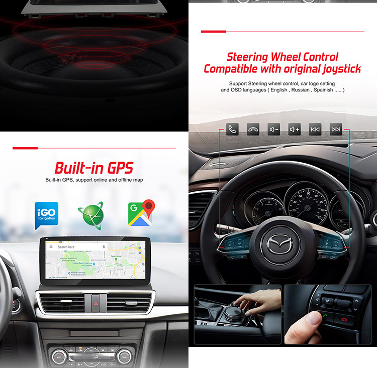 Joystick Android Car Radio Stereo , Octa Core Android Head Unit Fit MAZDA 3