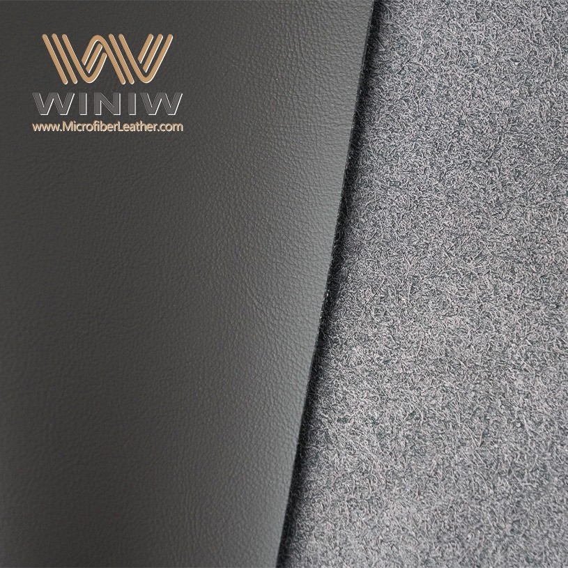 Smooth Black Color Car Trim Fabric Material Upholstery Leather