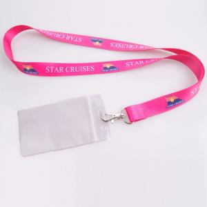 China cheap polyester plain lanyards attached PVC card holder 100 pcs wholesale China factory on sale 