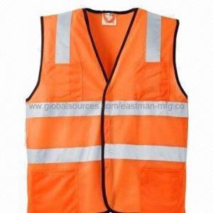 China High-visibility Safety Vest with Reflective Tape, Fluorescent Knitted Fabric on sale 