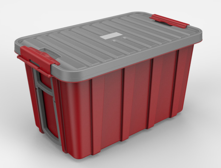 Strong heavy duty storage plastic box , color plastic storage box with wheel and lid for sale
