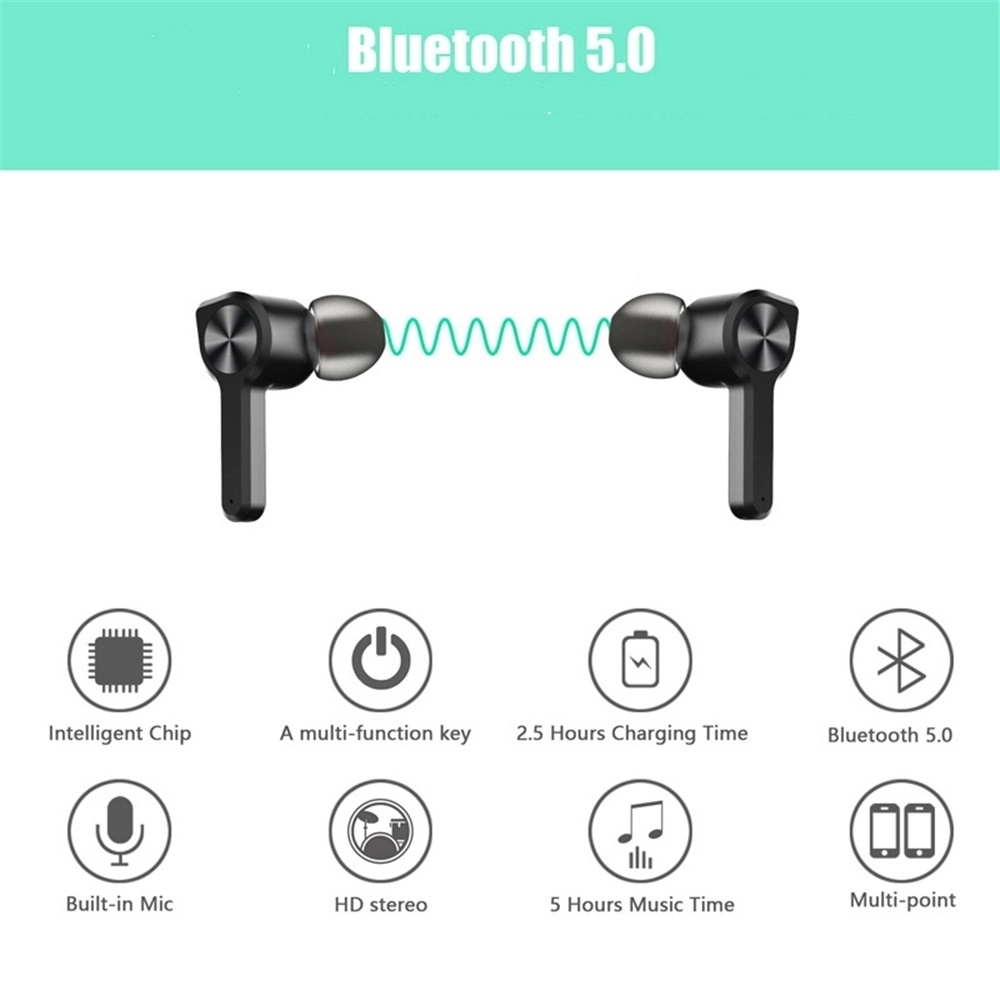 New Bluetooth Bass Noise Cancelling Wireless Bluetooth Earbuds 