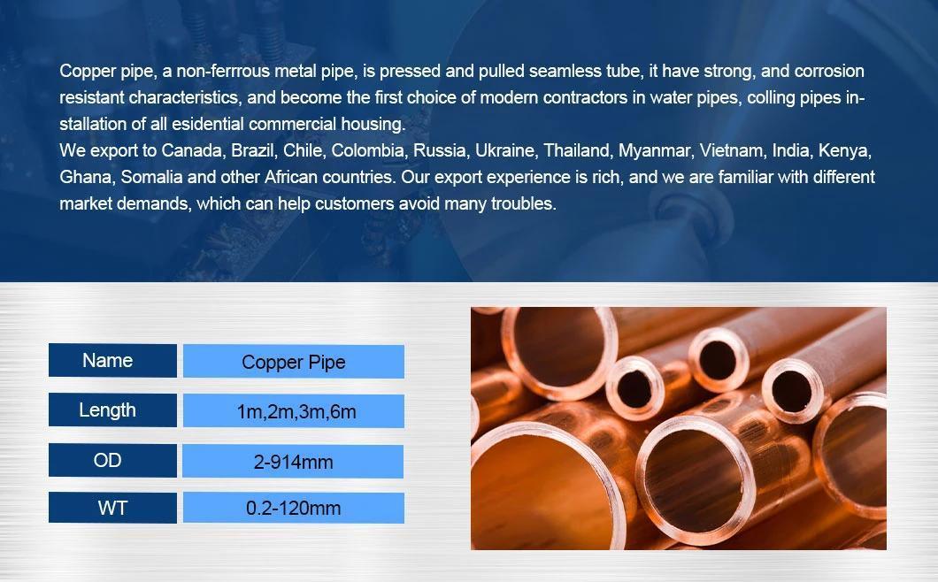 ASTM B280 Copper Tube 15mm Od 1/2 Copper Cu 99.99 Pancake Copper Pipe Water Copper Tube Price