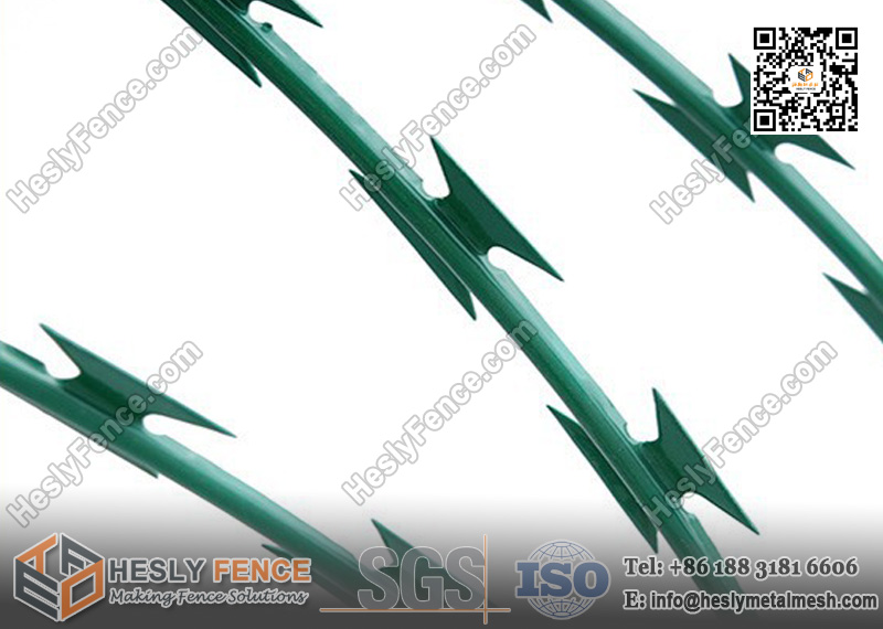 green color concertina razor wire coil