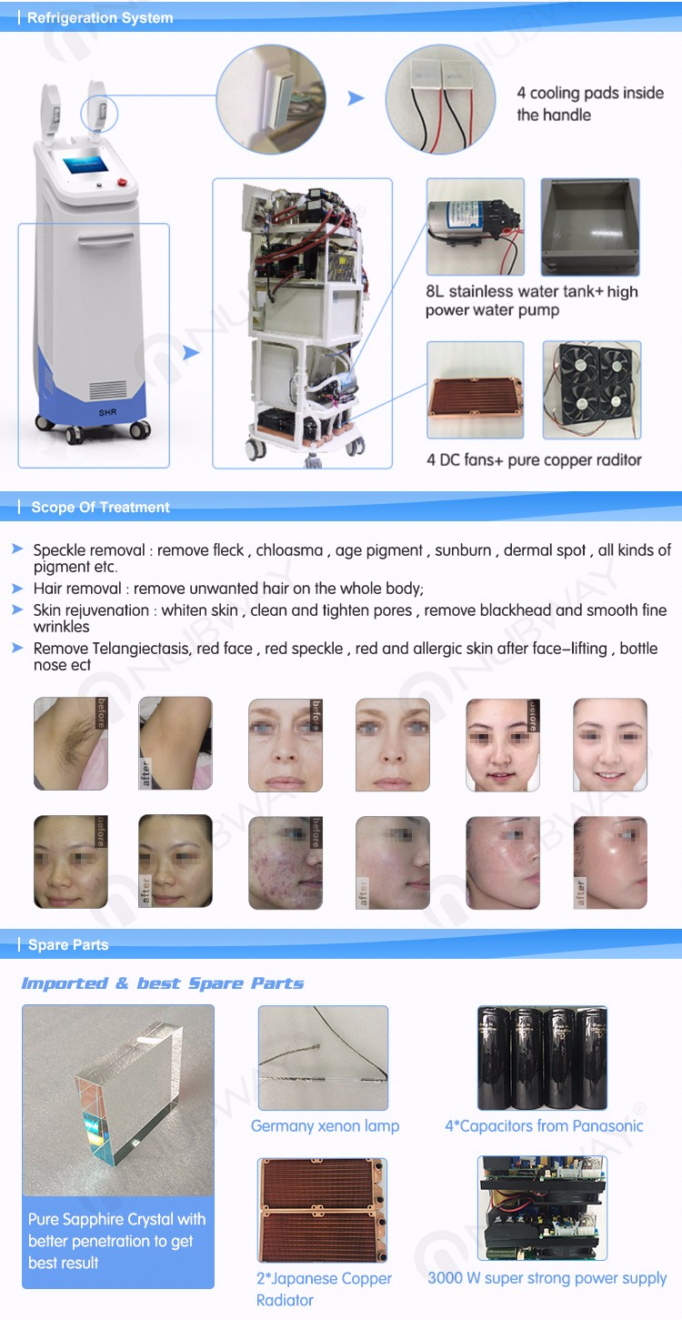 Painfree IPL hair removal skin rejuvenation machine/ wholesaler of beauty equipment for spa use