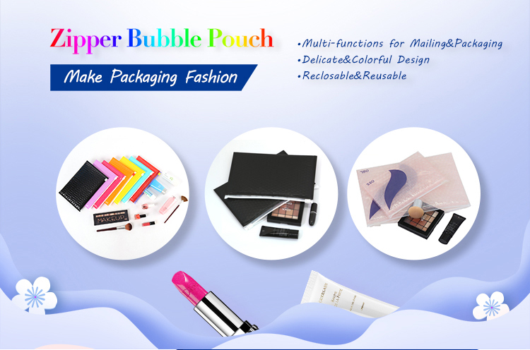 china supplier 4x8 black matte plastic bubble slider bag customer mailers for makeup packaging
