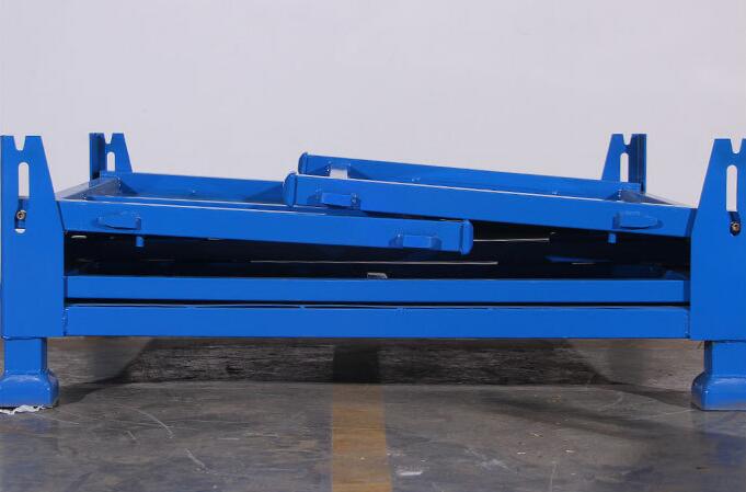 Collapsible Blue Metal Stackable Steel Pallet Box 1000kg Loading Capacity