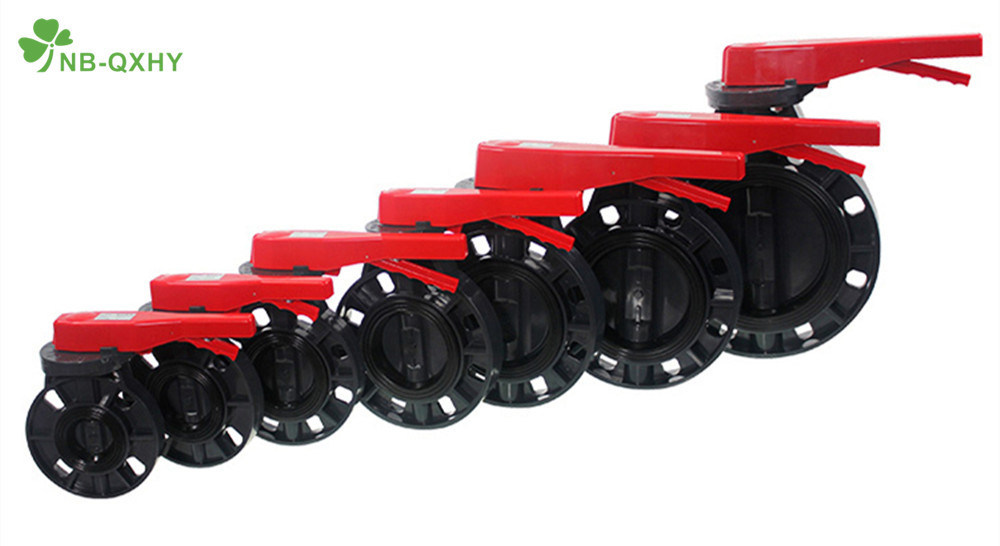 2&prime; &prime; -8&prime; &prime; PVC Manual Flange Red Handle Compact Butterfly Valve