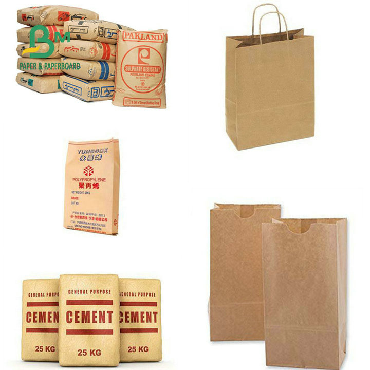 75gsm 80gsm 90gsm Strong Burst Resistance Brown Kraft Paper For Cement Bags
